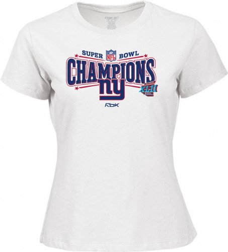 Buy New York Giants Super Bowl XLII Champions Ladies Official White Locker Room Tee