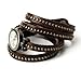 YesurpriseWeave Fashion Rivet Weave Wrap Around Leather Retro Bracelet Woman Wrist Watch Gift Brown