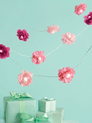 Martha Stewart Crafts Garland, Pink Lighted Camellia