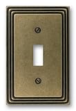 Amerelle 84TRB Steps Toggle Wallplate, Rustic Brass