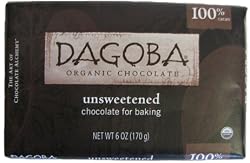 Dagoba Organic 100% Cacao Unsweetened Chocolate Baking Bar 6 oz.