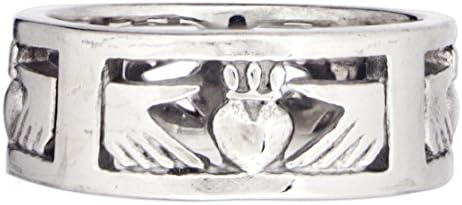 Quantum Jewelry Stainless Steel Claddagh Band Ring (11)