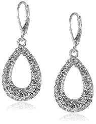 Kenneth Cole New York "Pave Item Boost" Silver Pave Open Teardrop Earrings