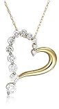 10k Yellow Gold Diamond Journey Heart-Shaped Pendant (1 cttw, H-I Color, I3 Clarity)