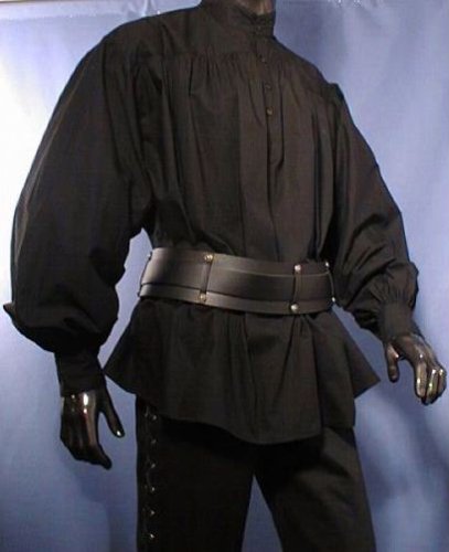 PIRATENHEMD BAUMWOLLHEMD PIRAT BAUER HEMD GR. S-XXL 119 Schwarz