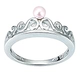 Children's Sterling Silver Pink Freshwater Cultured Pearl Crown Ring, Size 4