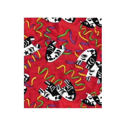 TT6469RED Comedy and Tragedy, Drama Mask Fabric by Timeless Treasures