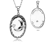 Love You To The Moon Necklace in Sterling Silver