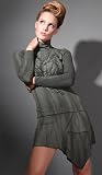 MCKELLER Necklace Print Turtleneck Dress Olive