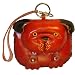 A Lovely BullDog, Unique Handmade Real Leather Coin/Change Purse, A Wristlet Wallet. A Special Leather Craft Item.