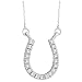 10k White Gold Lucky Horse Shoe Diamond Pendant (1/4 cttw)