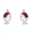 Earrings With 3.70ctw Precious Stones - Genuine Clean Diamonds and Rubies Well Made in 18K White Gold. Total item weight 9.1g Length 18mm