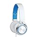 ECOOPRO Over Ear Stereo Headphones with Microphone & Detachable Cables,Foldable Headset with Inline Volume Control for Smartphones (200 Blue)