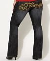 Ed Hardy Plus Size Rhinestone Boot-Cut Jeans, Midnight Blue Wash