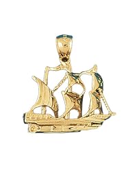 CleverEves 14K Gold Pendant 3-D Pirate Ship 5.8 - Gram(s)