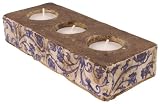 Esschert Design USA Ceramic 3 tealight holder-Blue/White