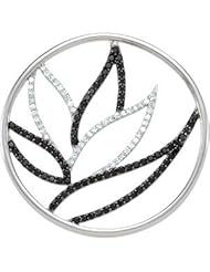 Sterling Silver 1/4 Ct Tw Genuine Black Spinel & Diamond Pendant