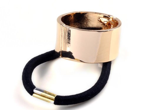 Imixlot Elastic Hair Band Mirror Metal Circle Hair Cuff Band Ponytail Holder Clip Hairband