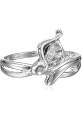 Sterling Silver Calla Lily Diamond-Accent Ring (0.02 cttw, I-J Color, I2-I3 Clarity)