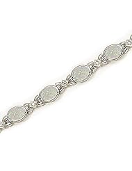 14kt Yellow Gold Oval Opal and Diamond Bracelet