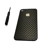 iPhone 4S Carbon Fiber Texture Black Replacement Battery Door Back Cover, with Tool