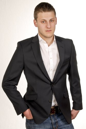 Herren Baukasten Sakko schwarz Lanificio Tessile D`Oro, schwarz)