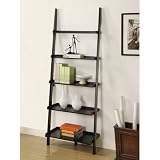 Mintra Black Finish 5-Tier Ladder Book Shelf