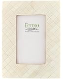 Eccolo World Traveler Naturals Collection Darjeeling Carved Diamonds Frame, Holds 5 by 7-Inch Photo, Ivory
