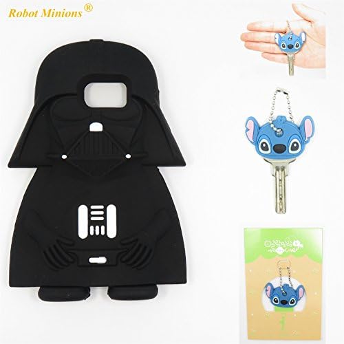 Galaxy Note 5 Case,Samsung Galaxy Note 5 Flexible Soft Silicone Gel Rubber Case,Robot Minions Star Wars Skywalker Darth Vader Skin Case Cover for Samsung Galaxy Note 5 +Cartoon Key Chain