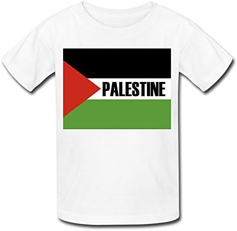 RIen Youth Free Palestine Flag Kids T-Shirt - S White