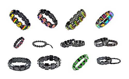 Black Magnetic Stretch Simulated Hematite Beaded Bracelet