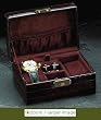 Genuine Croco Brown Leather Jewelry Cufflinks & Watch Box Case-Executive Gift