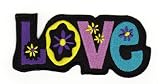Produkt-Bild: Aufn&auml;her B&uuml;gelbild Aufb&uuml;gler Iron on Patches Applikation Love Liebe Peace Hippie wei&szlig;