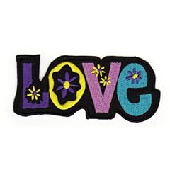 Aufn�her B�gelbild Aufb�gler Iron on Patches Applikation Love Liebe Peace Hippie wei�