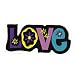 Aufn�her B�gelbild Aufb�gler Iron on Patches Applikation Love Liebe Peace Hippie wei�