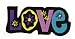 Produkt-Bild: Aufn&auml;her B&uuml;gelbild Aufb&uuml;gler Iron on Patches Applikation Love Liebe Peace Hippie wei&szlig;