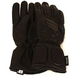 Men's Kevlar Gauntlet Leather Padded Biker Gloves, Large