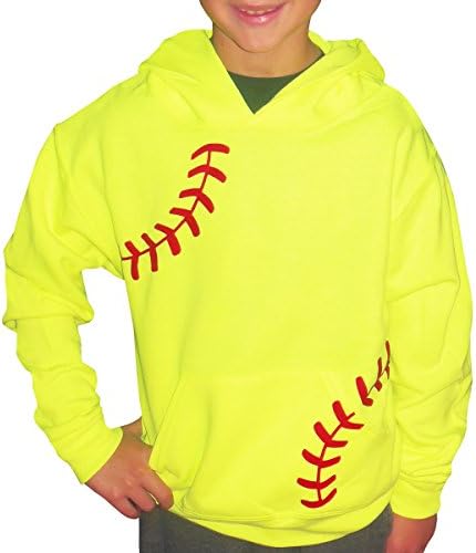 Zone Apparel Girl's Youth Softball Laces Hoodie Medium Neon Yellow