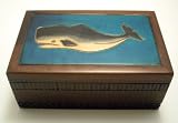 Sperm Whale and Ocean Decorated Polish Jewelry Keepsake Box