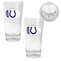 Indianapolis Colts 2pc 16oz Pint Ale Glass Set with Football Bottom - Oval Logo NFL Football