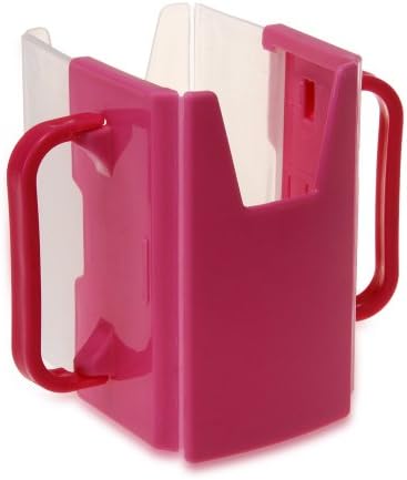 Adjustable Kid Proof Spill Cup Foldable Juice/milk/drink Box Holder - Fuchsia