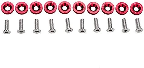 M6*20 car modification Headlights Bumpers Fender washer Bolt Screw Engine Kit Red