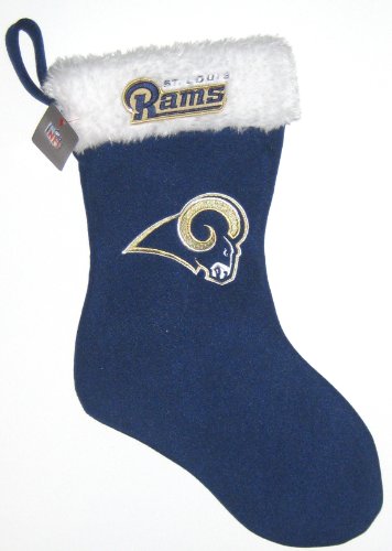 St. Louis Rams NFL Navy & White Faux Fur Christmas Stocking