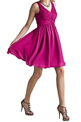 V-neck Pleated Cocktail Chiffon Bridesmaid Dress/Prom Dress 