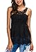 FanShou Women Lace Crochet Halter Backless Hollow Out Vest Tank Top Blouse