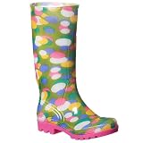 Xhilaration Polka Party Rain Boots - Pink/ Green