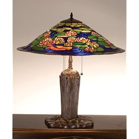 Meyda Tiffany 32300 Table Lamp, Mahogany Bronze Finish with Pink