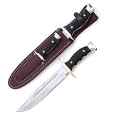 Muela 13.5-Inch Hunter Fixed Blade Knife, Zamak Scales, Brass Guard and Bolsters