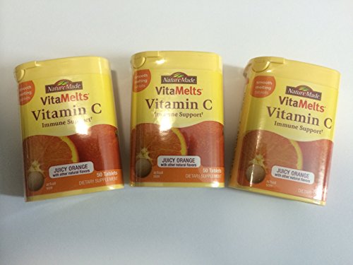 Nature Made VitaMelts Vitamin C Smooth Dissolve Tablets, 60 mg, 50 Count ( Pack of 3 ) Nature Made VitaMelts Vitamin C Smooth Dissolve Tablets, 60 mg, 50 Count ( Pack of 3 )