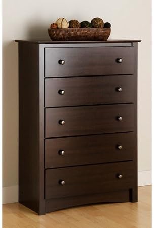 PrePac Edenvale 5-Drawer Dresser, Espresso